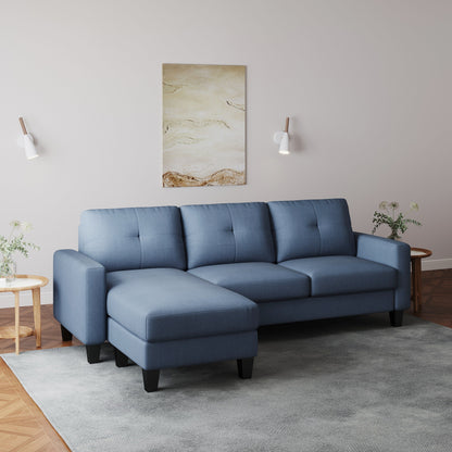L-Shape Sofa for Small Spaces - Corner Couch with Ottoman