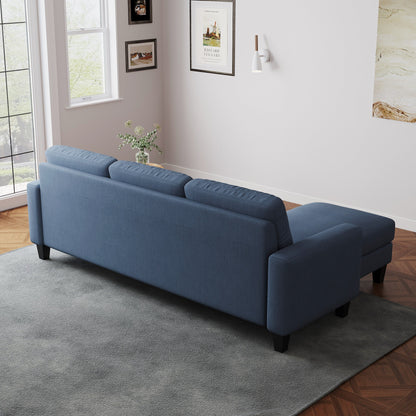 L-Shape Sofa for Small Spaces - Corner Couch with Ottoman