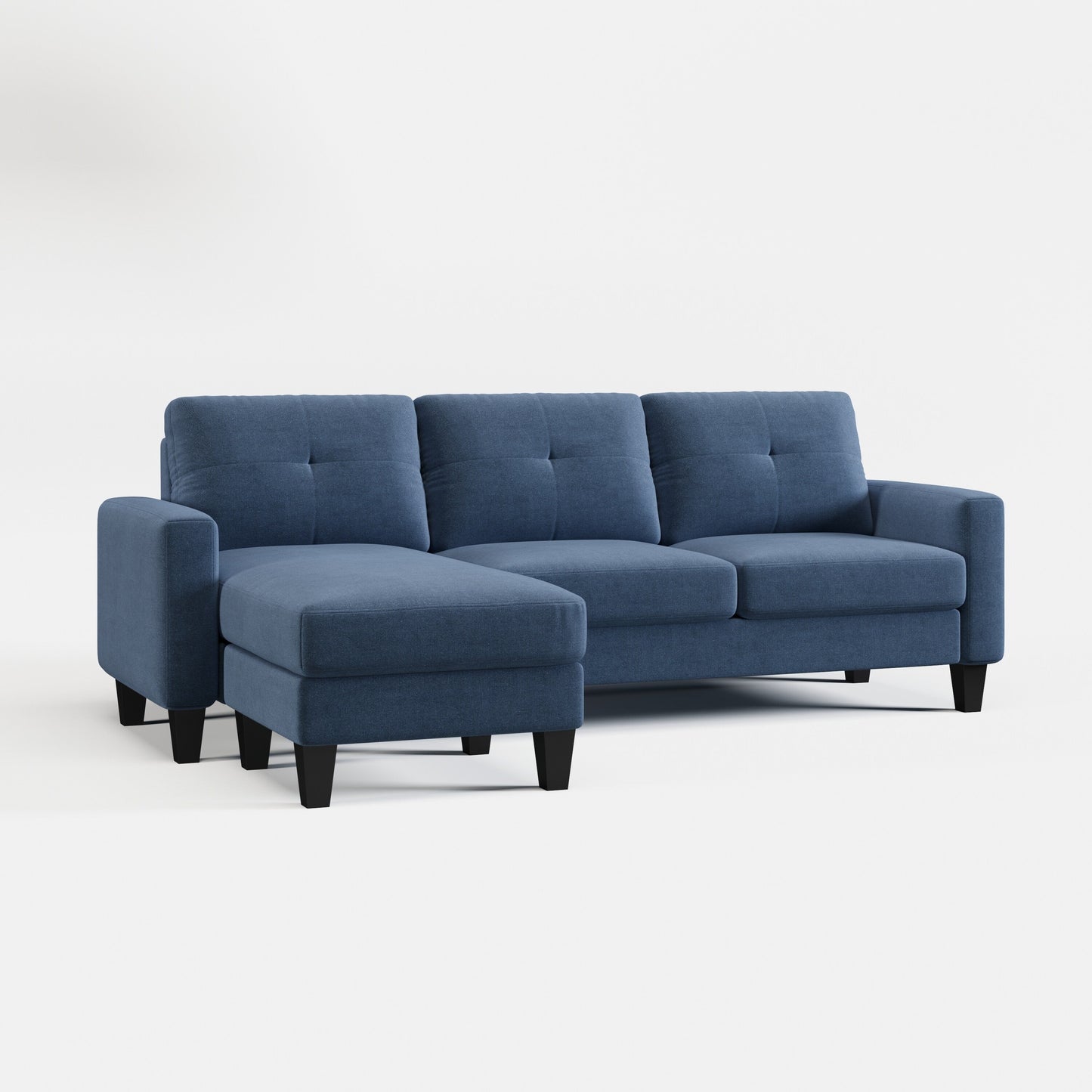 L-Shape Sofa for Small Spaces - Corner Couch with Ottoman