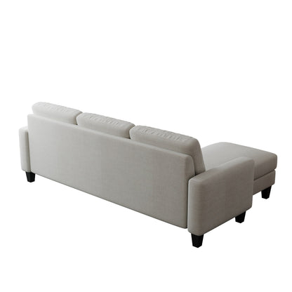 L-Shape Sofa for Small Spaces - Corner Couch with Ottoman