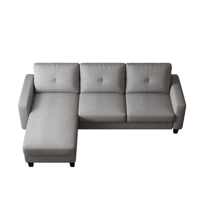 L-Shape Sofa for Small Spaces - Corner Couch with Ottoman