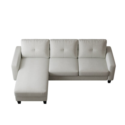 L-Shape Sofa for Small Spaces - Corner Couch with Ottoman
