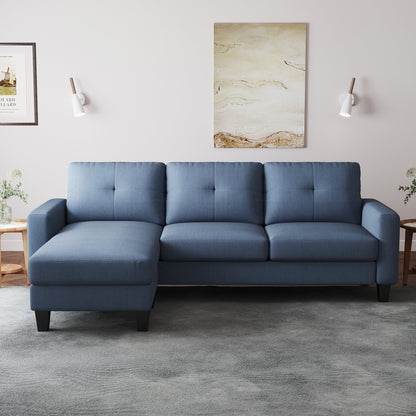 L-Shape Sofa for Small Spaces - Corner Couch with Ottoman