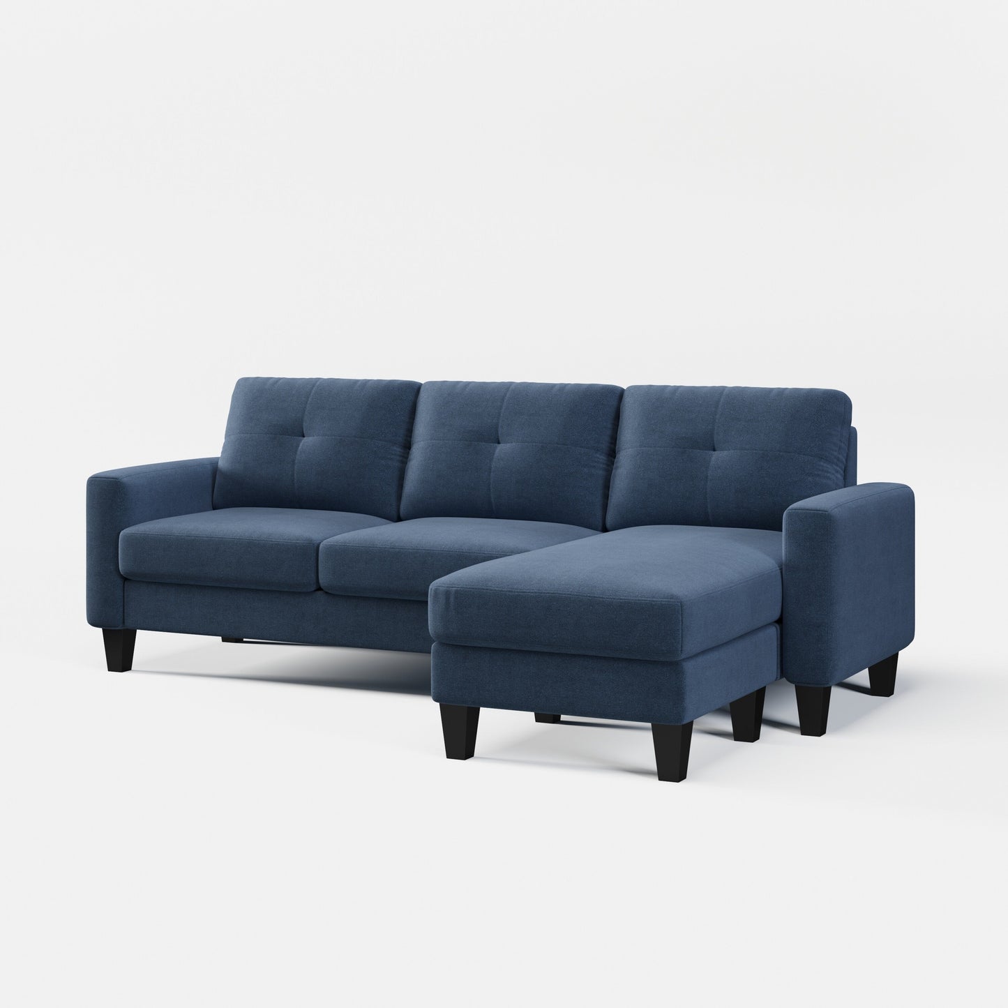L-Shape Sofa for Small Spaces - Corner Couch with Ottoman