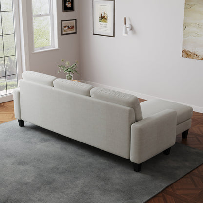 L-Shape Sofa for Small Spaces - Corner Couch with Ottoman