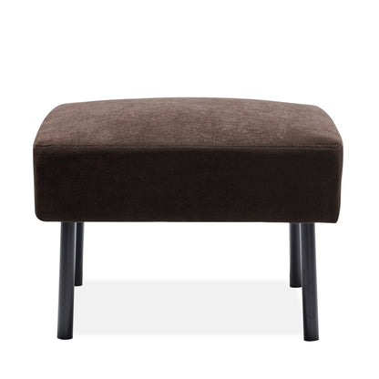 L-Shaped 2 Seater Sofa with Ottoman, Modern Polyester Fabric Loveseat Sofa, Comfy Small Couches for Small Space
