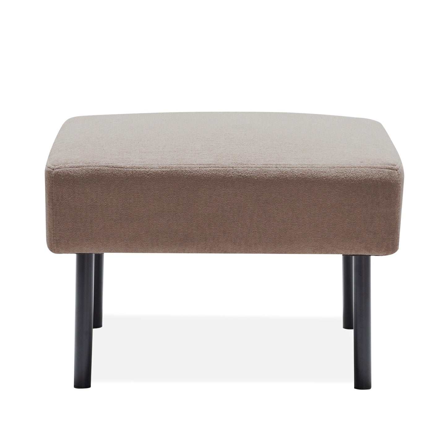 L-Shaped 2 Seater Sofa with Ottoman, Modern Polyester Fabric Loveseat Sofa, Comfy Small Couches for Small Space