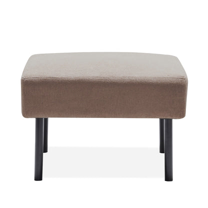 L-Shaped 2 Seater Sofa with Ottoman, Modern Polyester Fabric Loveseat Sofa, Comfy Small Couches for Small Space