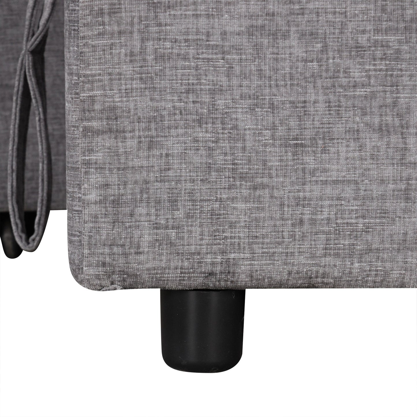 L-Shaped 5-Seat Sectional Sofa with Pull-Out Ottoman, Built-In Cup Holders, USB Charging Port and Removable Cushions