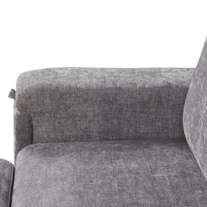 L-Shaped 5-Seat Sectional Sofa with Pull-Out Ottoman, Built-In Cup Holders, USB Charging Port and Removable Cushions