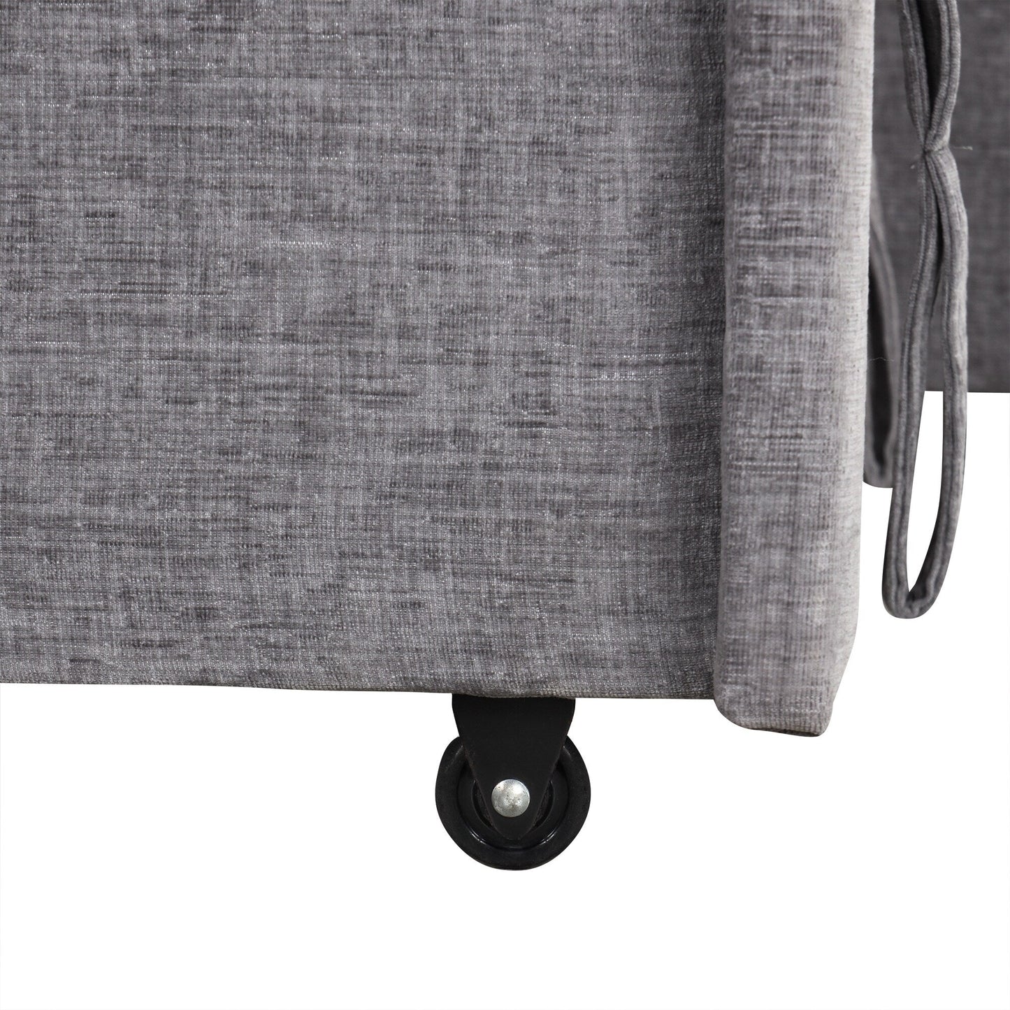 L-Shaped 5-Seat Sectional Sofa with Pull-Out Ottoman, Built-In Cup Holders, USB Charging Port and Removable Cushions