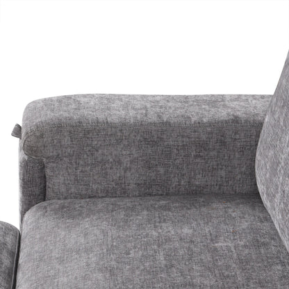 L-Shaped 5-Seat Sectional Sofa with Pull-Out Ottoman, Built-In Cup Holders, USB Charging Port and Removable Cushions
