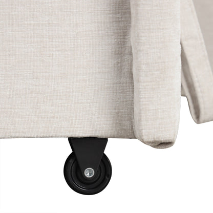 L-Shaped 5-Seat Sectional Sofa with Pull-Out Ottoman, Built-In Cup Holders, USB Charging Port and Removable Cushions