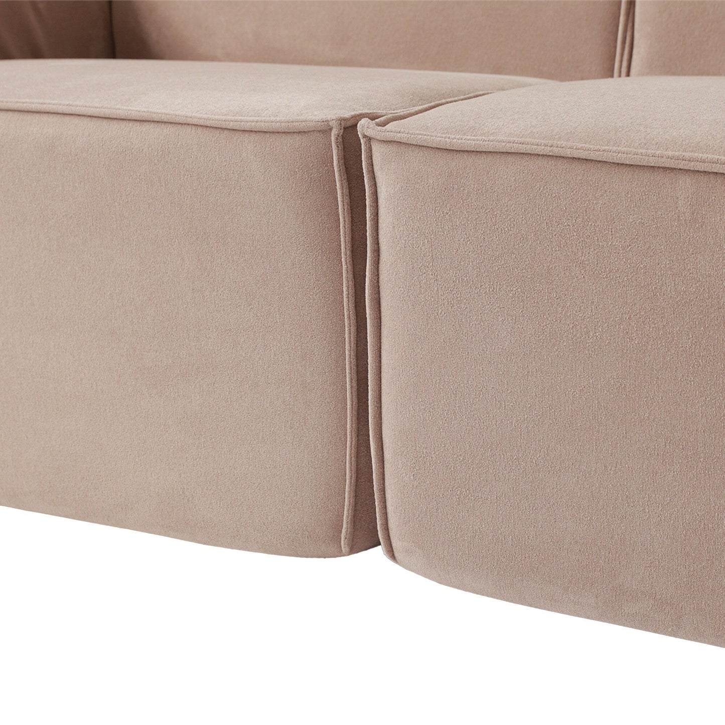 L-Shaped Cloud Sectional Couch, 118 Huge Plus Modular Corduroy Couches with Reversible Chaise Ottoman