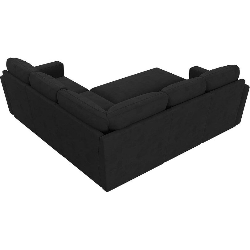 L-Shaped Modular Sleeper Sofa with Pull-Out Bed & Storage Seat - Convertible Sectional Couch for Living Room