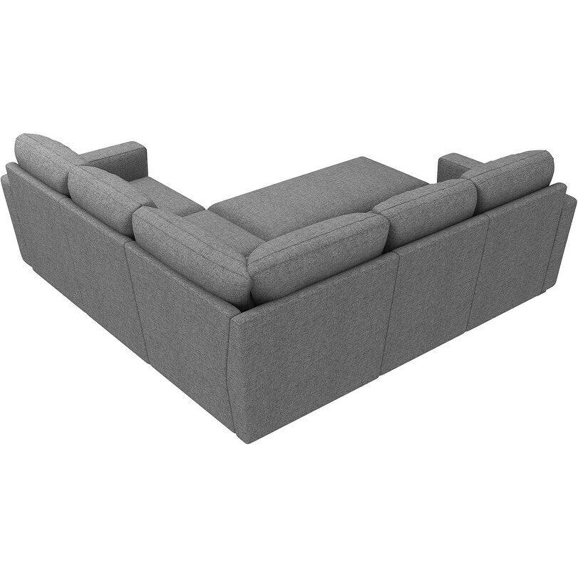 L-Shaped Modular Sleeper Sofa with Pull-Out Bed & Storage Seat - Convertible Sectional Couch for Living Room