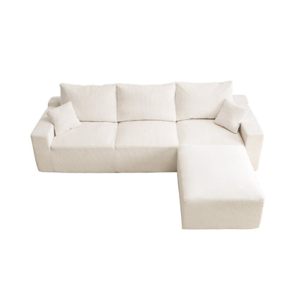 L-Shaped Sectional Sofa Ultra-Soft Deep Seat Modular Sofa