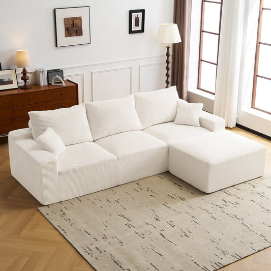 L-Shaped Sectional Sofa Ultra-Soft Deep Seat Modular Sofa