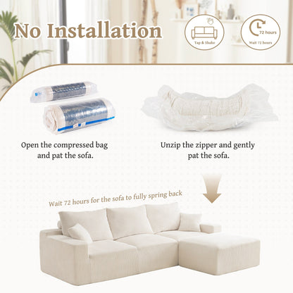 L-Shaped Sectional Sofa Ultra-Soft Deep Seat Modular Sofa
