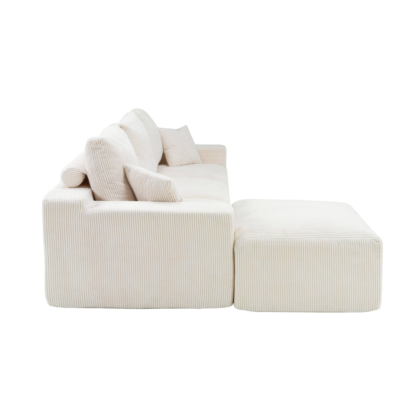 L-Shaped Sectional Sofa Ultra-Soft Deep Seat Modular Sofa