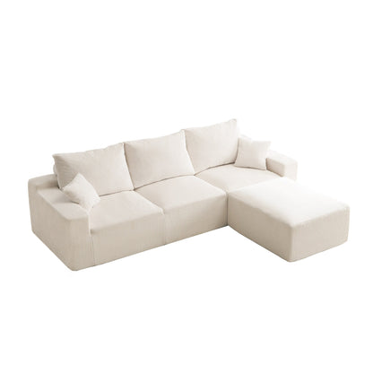 L-Shaped Sectional Sofa Ultra-Soft Deep Seat Modular Sofa
