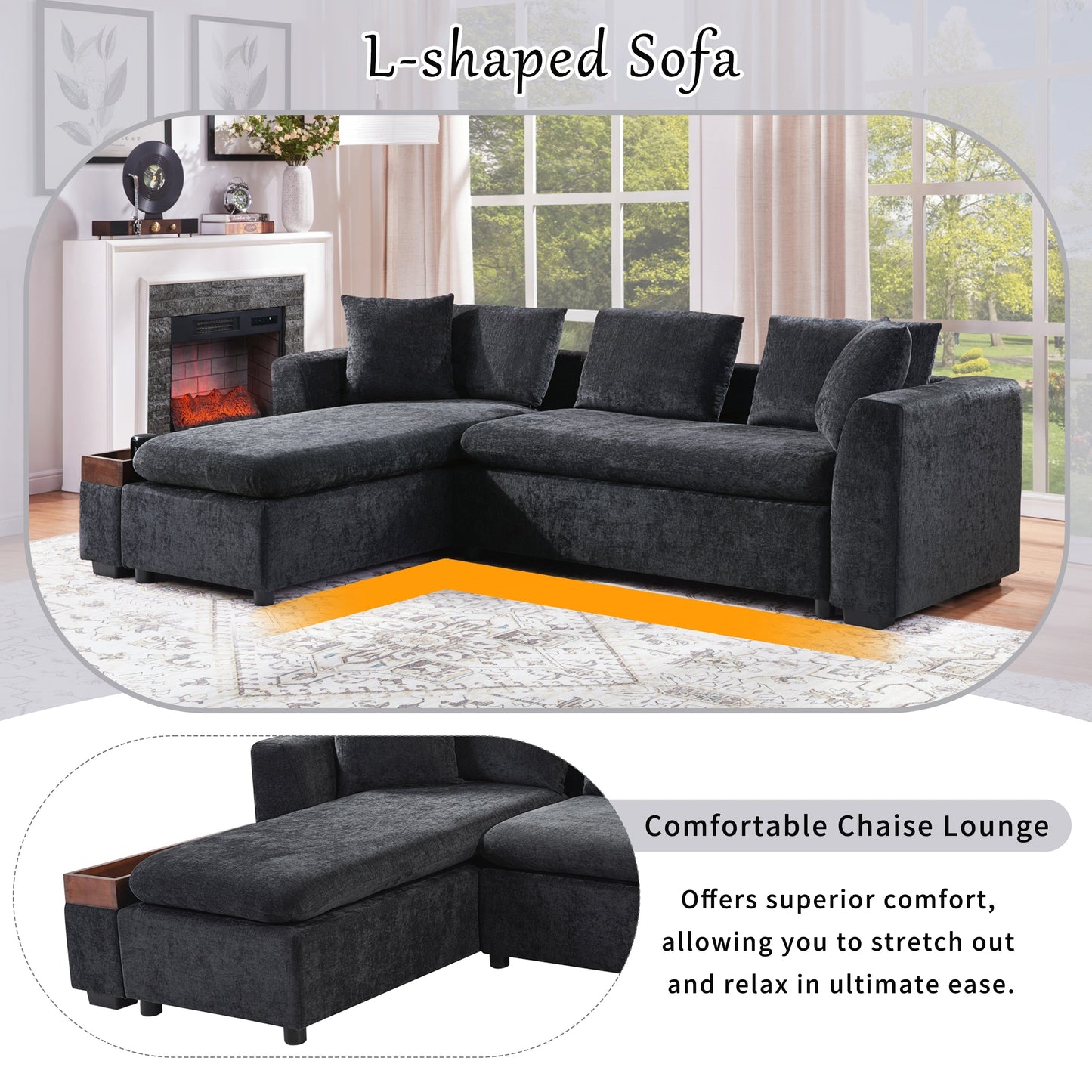 L-shaped Sofa Upholstered Sofa Couch
