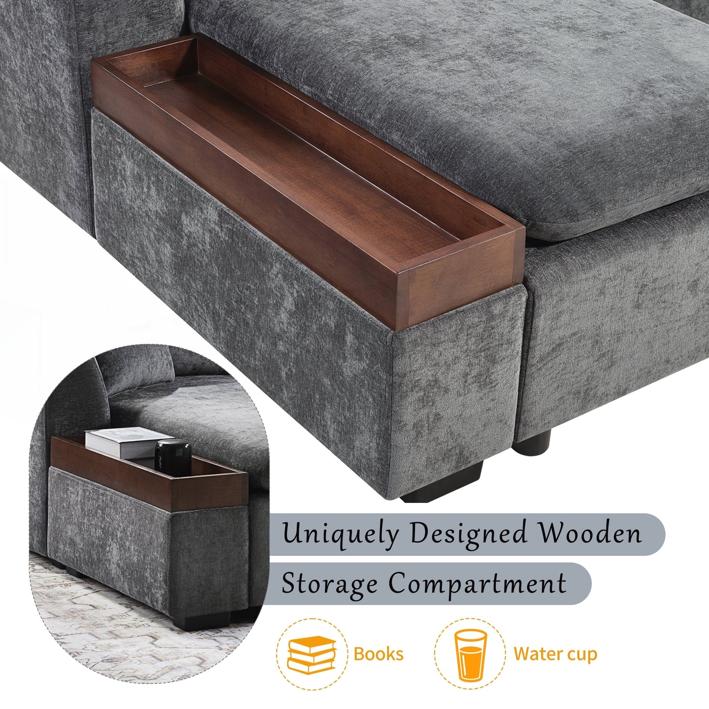 L-shaped Sofa Upholstered Sofa Couch