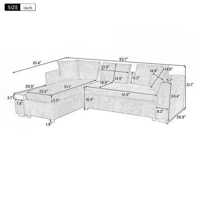 L-shaped Sofa Upholstered Sofa Couch