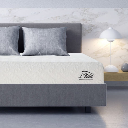 L'Baiet 8 Gel Memory Foam Mattress / Bed in a Box / Medium Firm / Breathable Cooling-Gel Comfort Technology