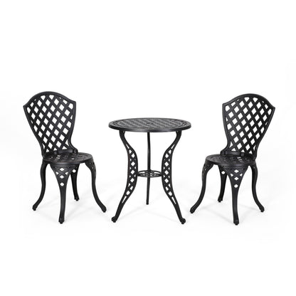 La Sola Outdoor 3-piece Cast Aluminum Bistro Set by Christopher Knight Home