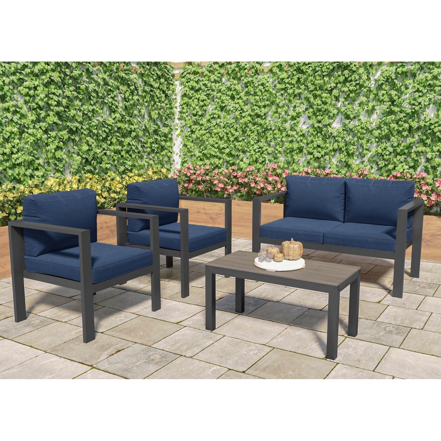Lakeview Aluminum Outdoor Conversation Seating Set (4-Piece)