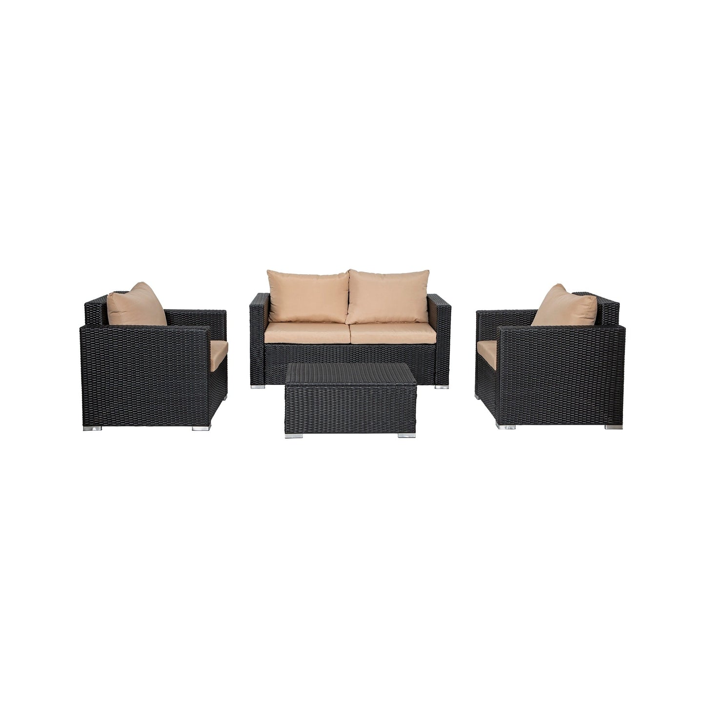 Landon 4-piece Wicker Outdoor Patio Furniture Set with Cushions