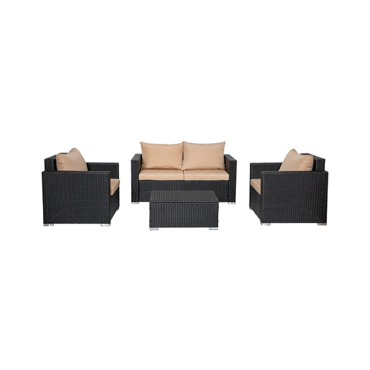 Landon 4-piece Wicker Outdoor Patio Furniture Set with Cushions