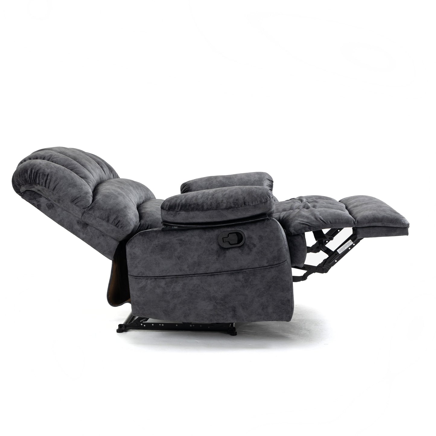 Large Manual Recliner Chair in Fabric for Living Room