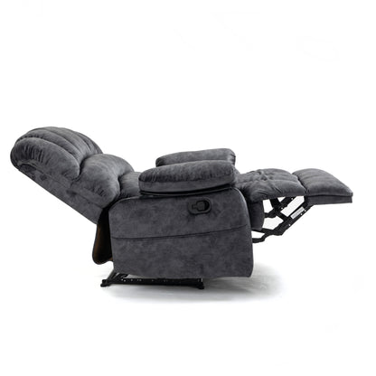 Large Manual Recliner Chair in Fabric for Living Room