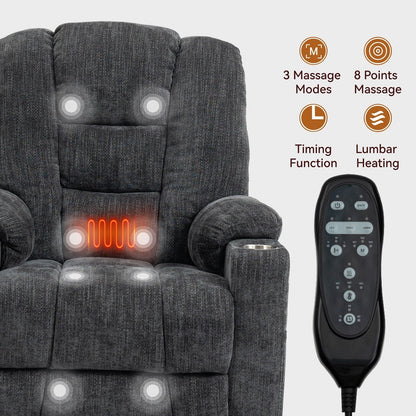 Large Power Lift Recliner Chair with Massage and Heat