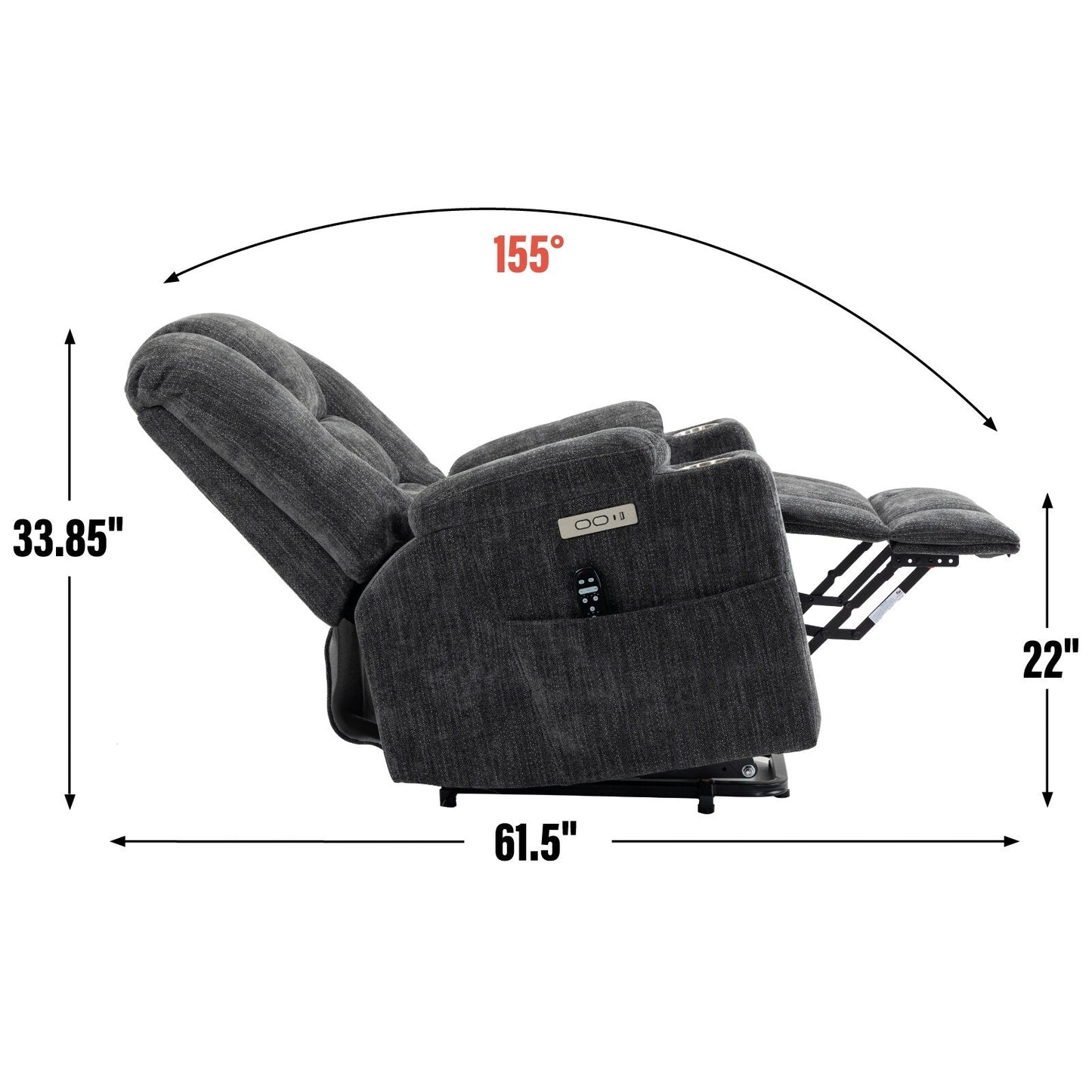 Large Power Lift Recliner Chair with Massage and Heat
