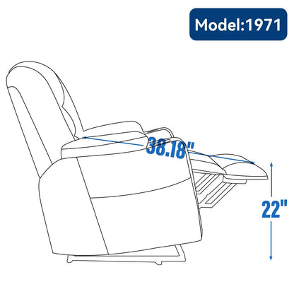 Large Power Lift Recliner Chair with Massage and Heat