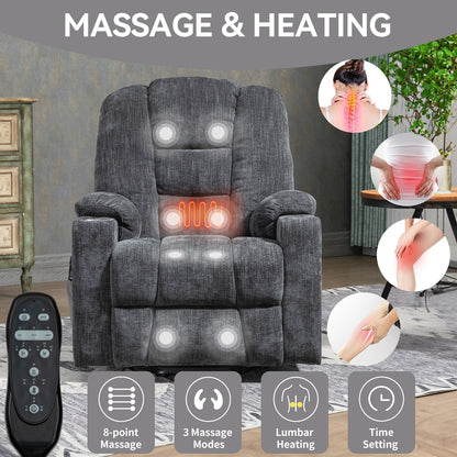 Large Power Lift Recliner Chair with Massage and Heat
