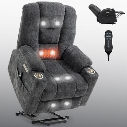 Large Power Lift Recliner Chair with Massage and Heat