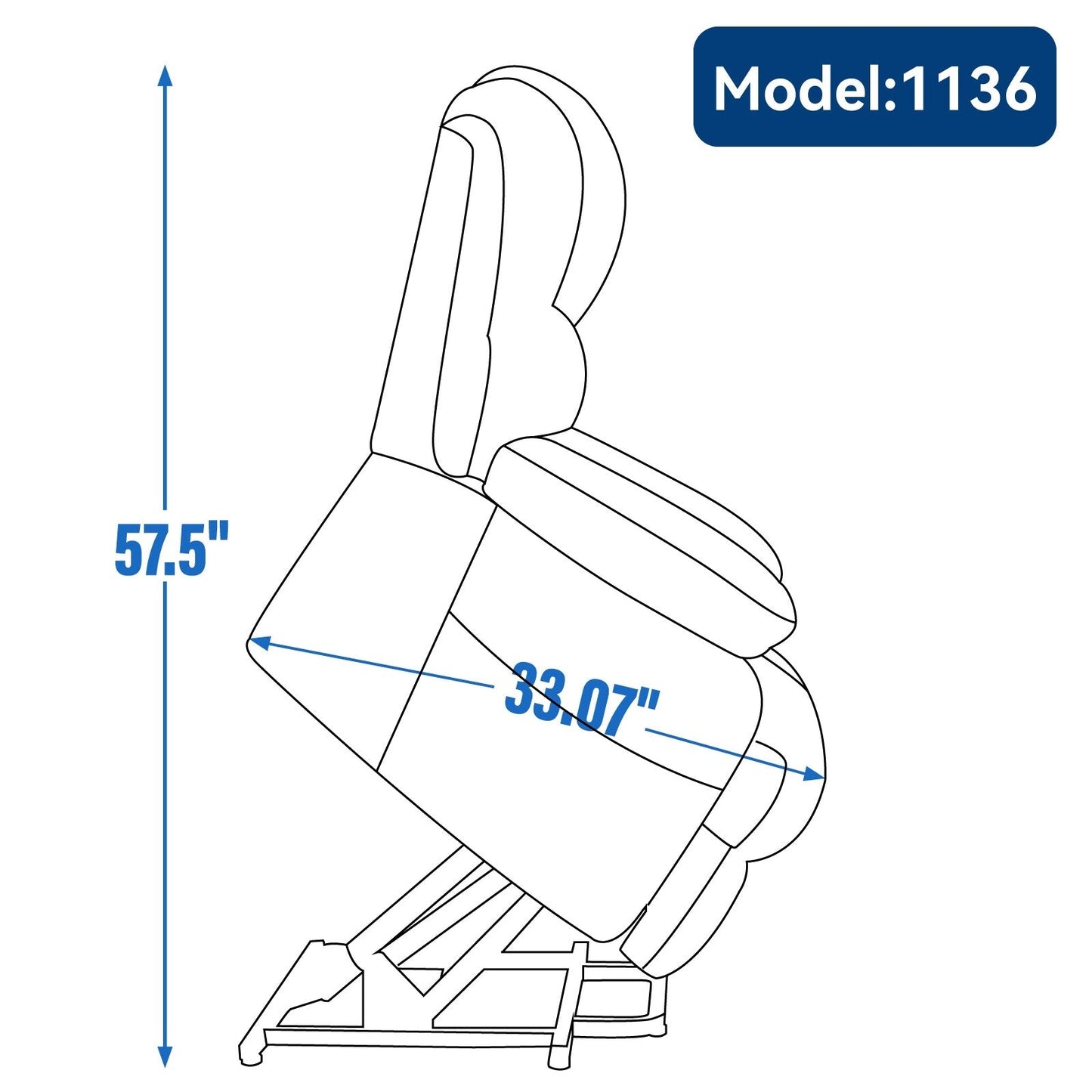 Large Size Dual Motors Power Lift Recliner with 8 Point Massage, Lumbar Heating, USB Ports and Side Pockets