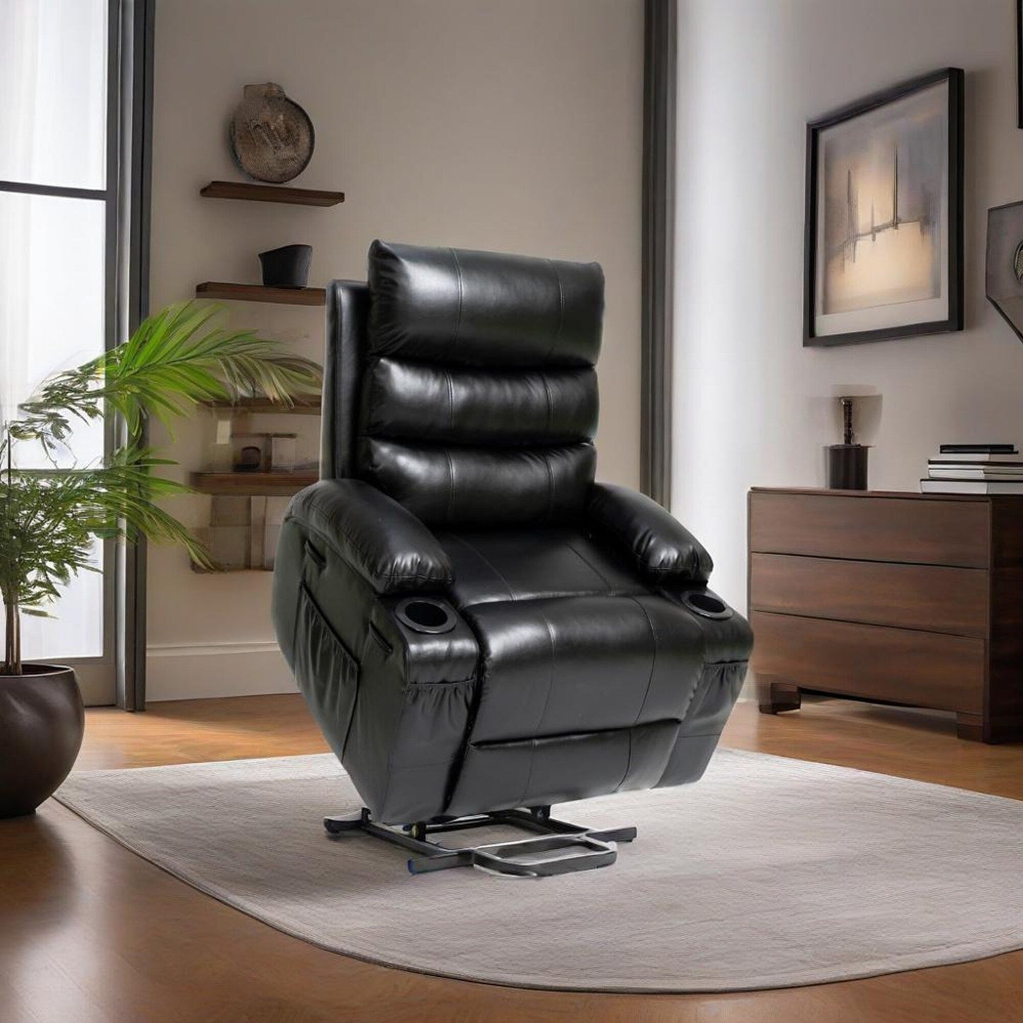 Large Size Electric Power Lift Recliner Chair Sofa with 8 Point Vibration Massage and Lumber Heat