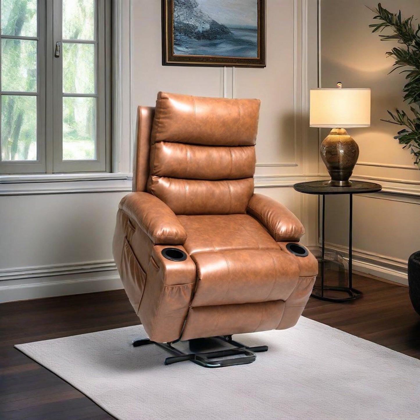 Large Size Electric Power Lift Recliner Chair Sofa with 8 Point Vibration Massage and Lumber Heat
