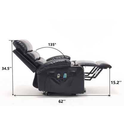Large Size Electric Power Lift Recliner Chair Sofa with 8 Point Vibration Massage and Lumber Heat