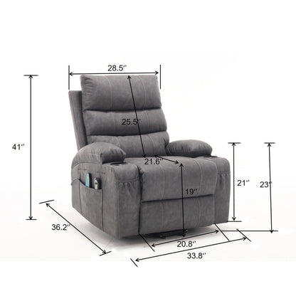Large Size Electric Power Lift Recliner Chair Sofa with 8 Point Vibration Massage and Lumber Heat