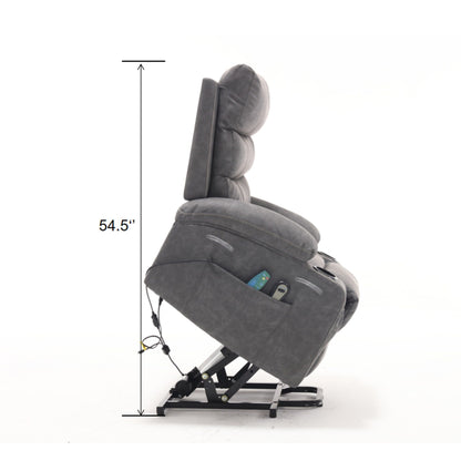 Large Size Electric Power Lift Recliner Chair Sofa with 8 Point Vibration Massage and Lumber Heat