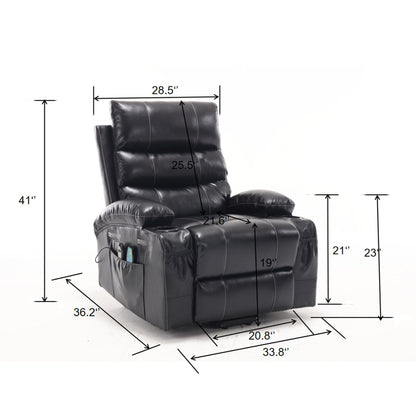 Large Size Electric Power Lift Recliner Chair Sofa with 8 Point Vibration Massage and Lumber Heat