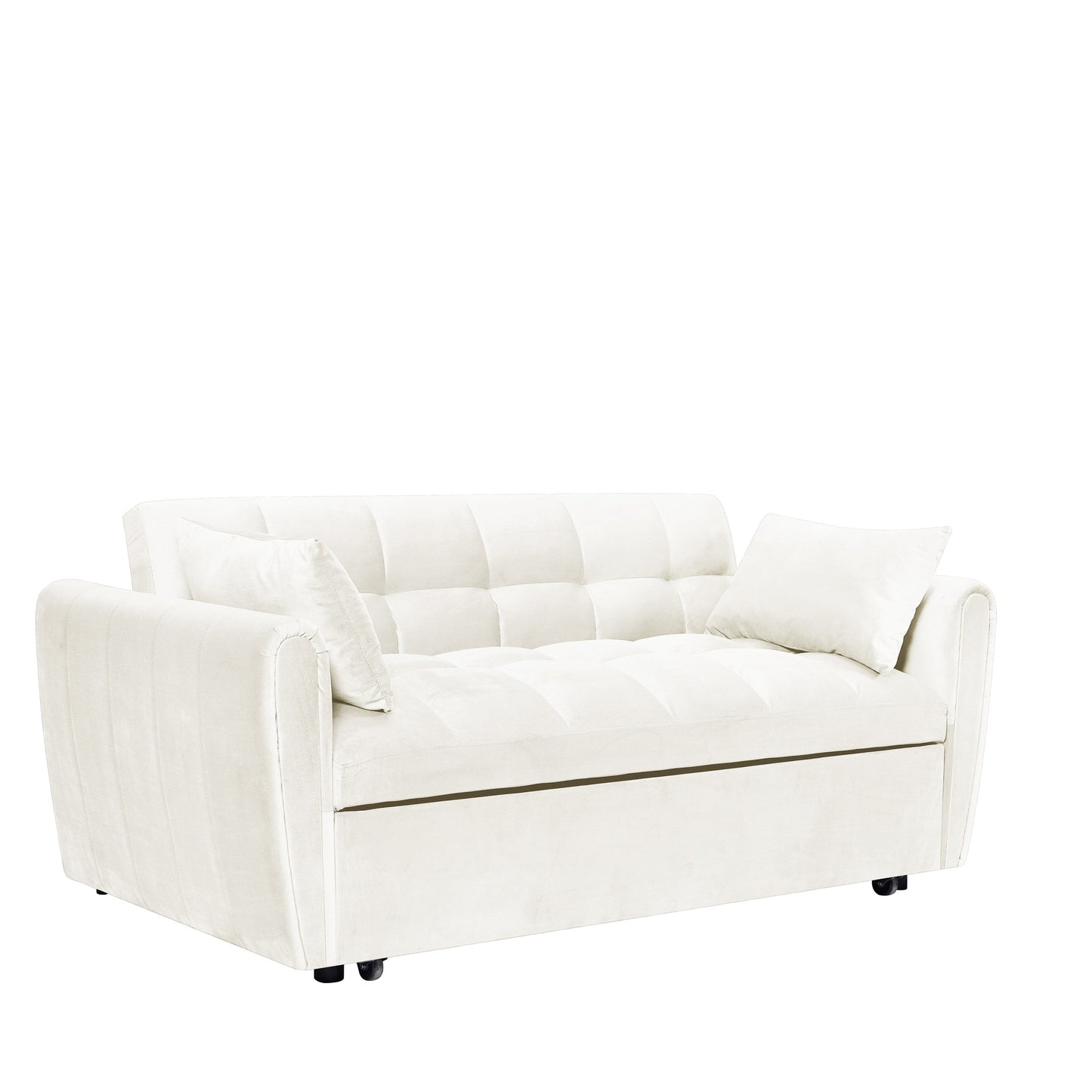 Large Velvet Sofa Bed with Adjustable Back - Space-Saving 3-in-1 Design for Living Rooms or Bedrooms