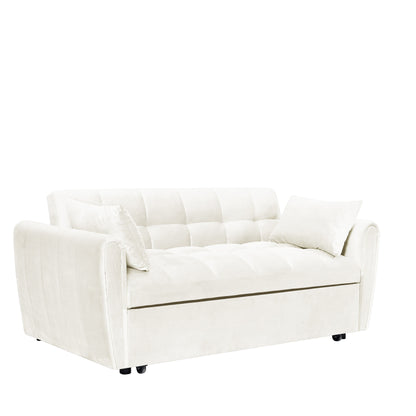 Large Velvet Sofa Bed with Adjustable Back - Space-Saving 3-in-1 Design for Living Rooms or Bedrooms