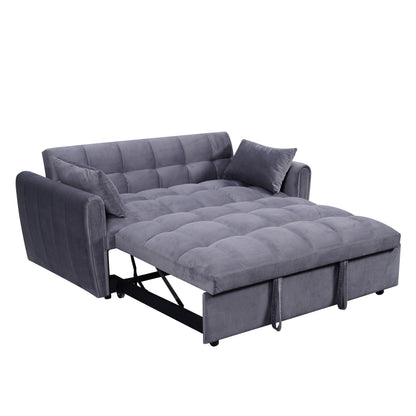 Large Velvet Sofa Bed with Adjustable Back - Space-Saving 3-in-1 Design for Living Rooms or Bedrooms